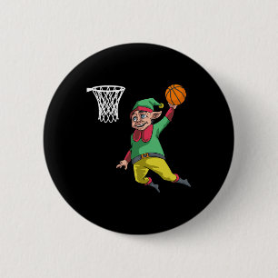 Elf Basketball Christmas Slam Dunk Gif Pbv 6 Cm Round Badge