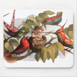 Elf Bird Sprite Pixie Brownie Fairy Tale Mouse Pad