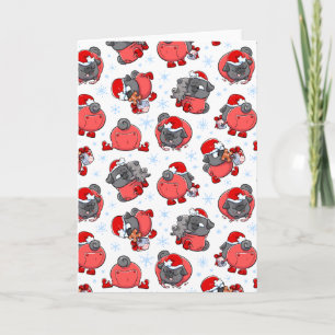 Elf Black Pugs Christmas card