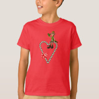 Elf Candy Cane Heart Cute Christmas Holiday