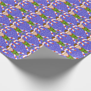 Elf, Candy Cane & Snow Christmas Wrapping Paper