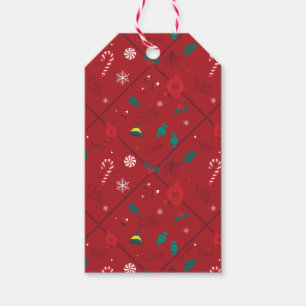 Elf Candy Chequered Pattern Gift Tags
