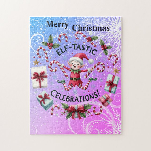  Elf Celebrating Christmas Jigsaw Puzzle (Vertical)
