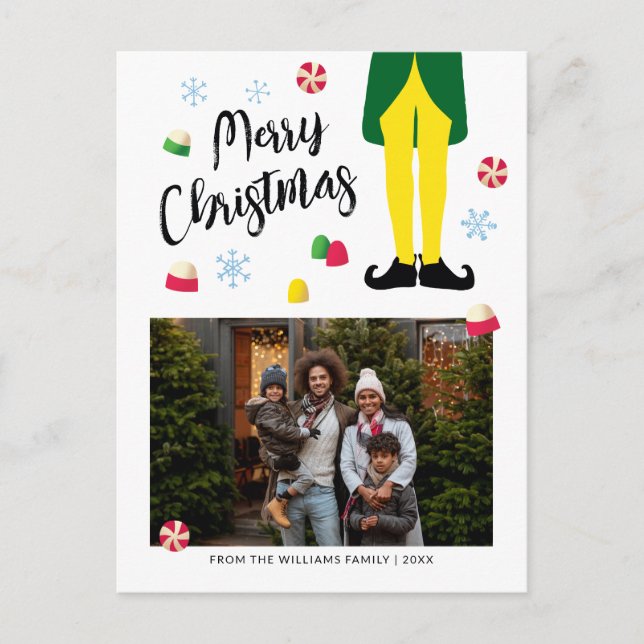 Elf Christmas Card with Photo (Front)