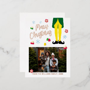 Elf Christmas Card with Photo