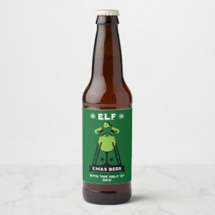 Elf Christmas Drink Beer Bottle Label