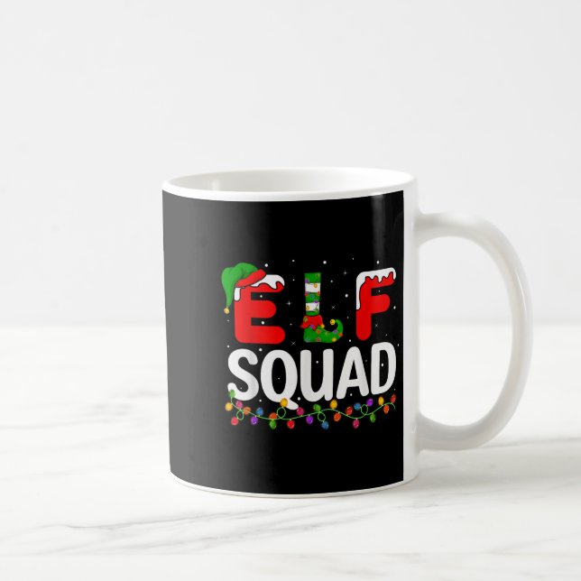 Elf Christmas Family Matching Xmas Pajama Elf Squa Coffee Mug (Right)