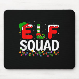 Elf Christmas Family Matching Xmas Pajama Elf Squa Mouse Pad