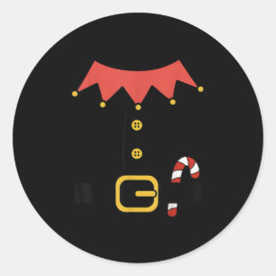 Elf Christmas Halloween Costume Mens Womens Boys G Classic Round Sticker