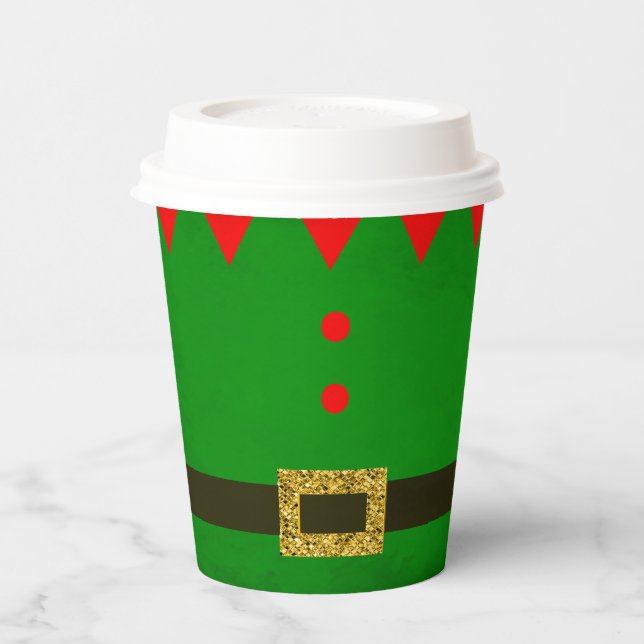 Elf Christmas Holiday Paper Cups (Left)