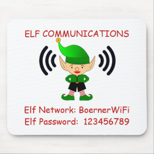 Elf Christmas Wi-Fi Guest Computer Desk Room Mouse Pad