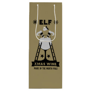 Elf Christmas Wine Gift Bag