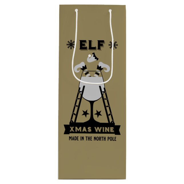 Elf Christmas Wine Gift Bag (Front)