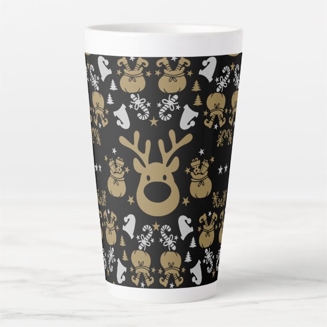 Elf Christmas Wrapping Latte Mug (Front)