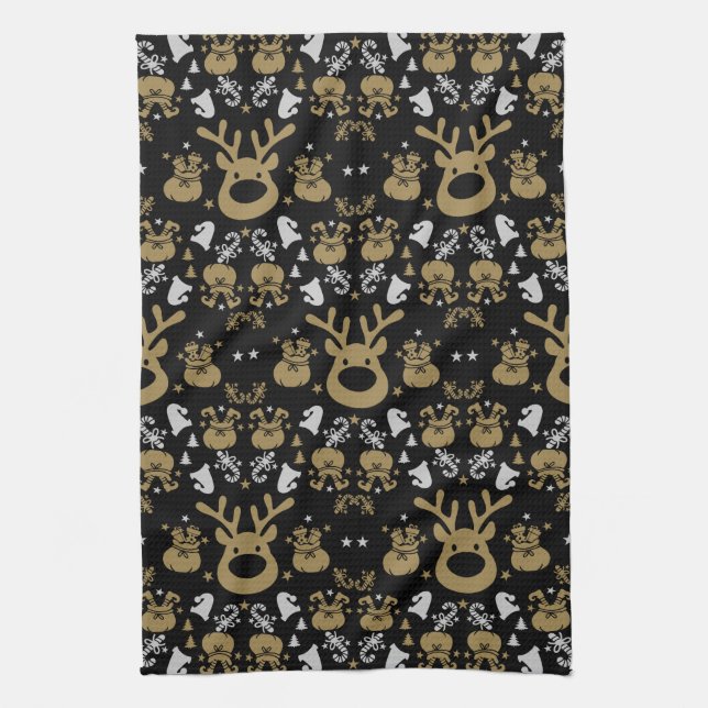Elf Christmas Wrapping Tea Towel (Vertical)