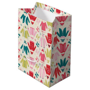 Elf Colorful Coat and Shoes Pattern Medium Gift Bag