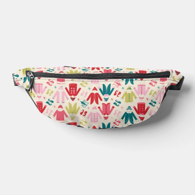 Elf Colourful Coat and Shoes Pattern Bum Bags (Lay Down)