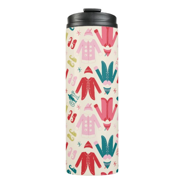 Elf Colourful Coat and Shoes Pattern Thermal Tumbler (Front)