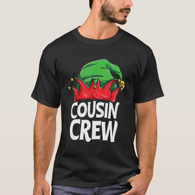 Elf Cousin Crew Christmas Squad Family Matching Pa T-Shirt (Front)