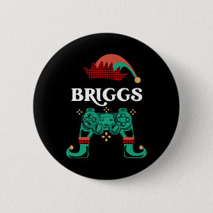 Elf Custom Name Briggs Christmas Legendary Video G 6 Cm Round Badge