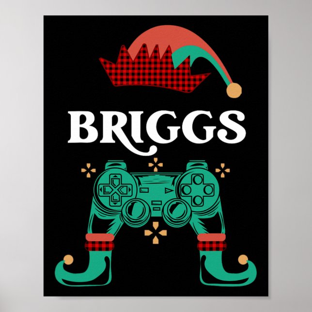 Elf Custom Name Briggs Christmas Legendary Video G Poster (Front)