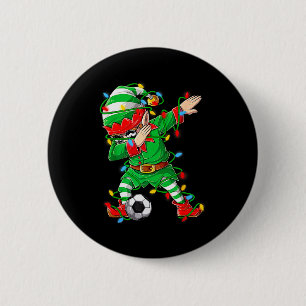 Elf Dabbing Soccer Player Christmas Dab Xmas  6 Cm Round Badge