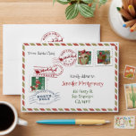 Elf Envelope for Letters from Santa Claus<br><div class="desc">With this envelope,  your letter from Santa for your children will have a classy touch,  and with its unique Santa and Express delivery stamps,  it will reach your house in the blink of an eye! The envelope features Elf Stamps on a white background with seasonal coloured borders.</div>