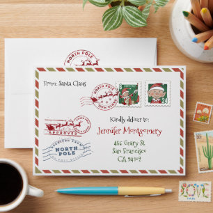 Elf Envelope for Letters from Santa Claus