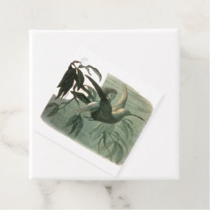Elf Fairies Elves Moon Night Scene Bird Flying Favour Tags