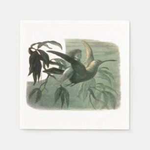Elf Fairies Elves Moon Night Scene Bird Flying Napkin
