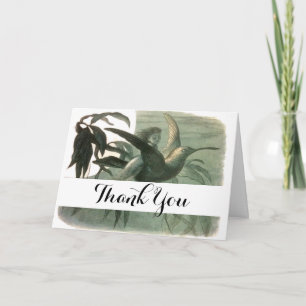 Elf Fairies Elves Moon Night Scene Bird Flying  Thank You Card