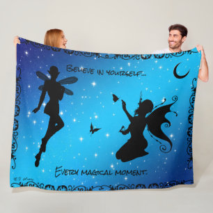 Elf Fairy & Butterfly Fantasy..Believe in Yourself Fleece Blanket