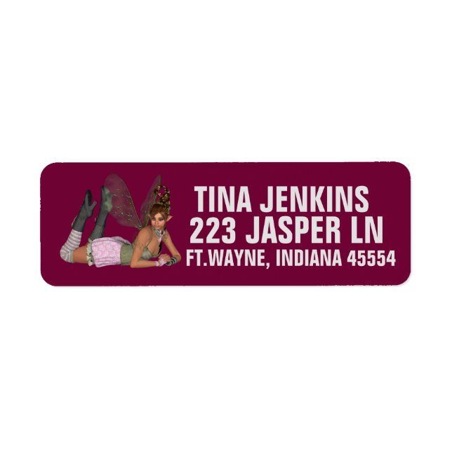 ELF FAIRY GIRL PERSONALIZED RETURN ADDRESS LABELS (Front)