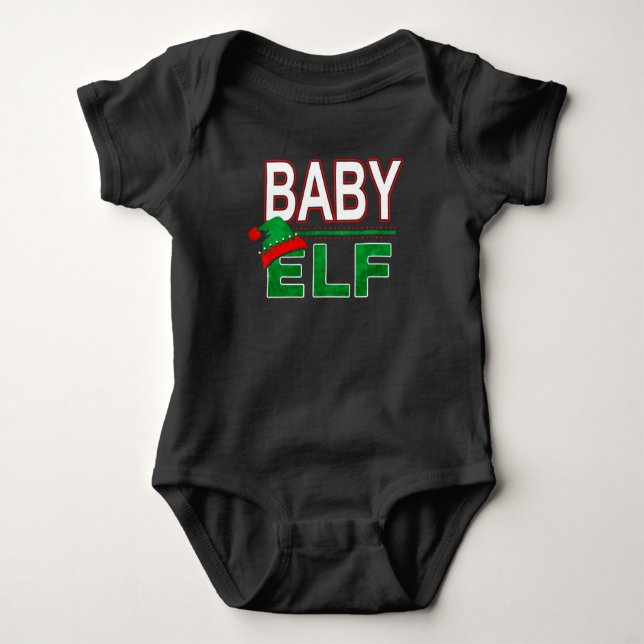 Elf Family | Baby Elf Christmas Holiday #TeamElf Baby Bodysuit (Front)