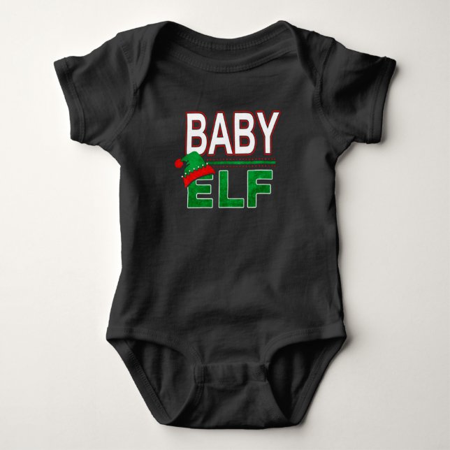 Elf Family | Baby Elf Christmas Holiday #TeamElf Bodysuit (Front)