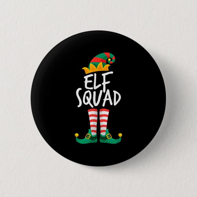 Elf Family Christmas Group Matching Pyjamas Xmas E 6 Cm Round Badge (Front)