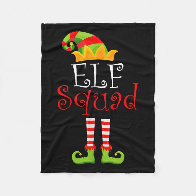Elf Family Christmas Group Matching Pyjamas Xmas E Fleece Blanket (Front)