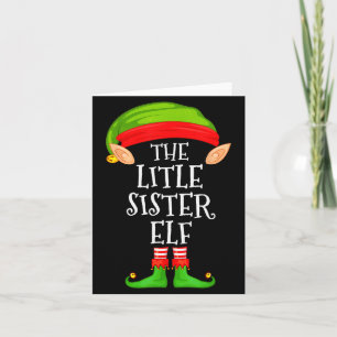 Elf Family Christmas Little Sister Elf Sweater Mat Card