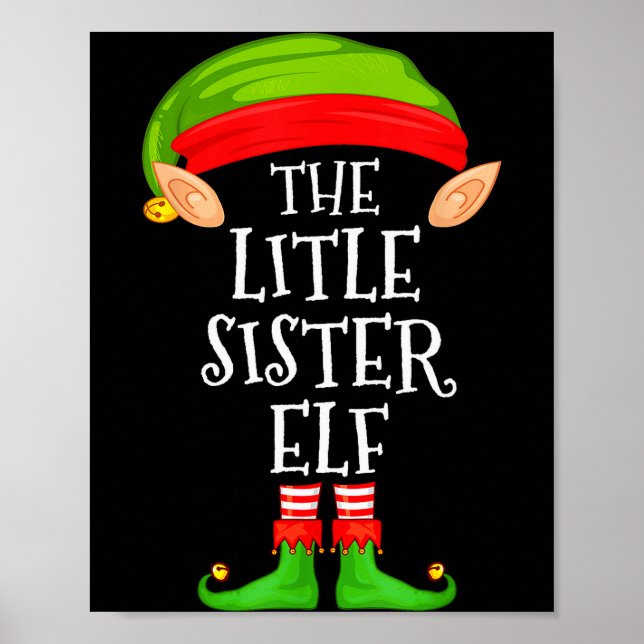 Elf Family Christmas Little Sister Elf Sweater Mat Poster (Front)