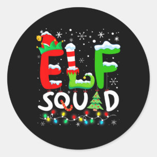 Elf Family Christmas Matching Pajamas Funny Xmas E Classic Round Sticker
