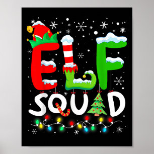 Elf Family Christmas Matching Pajamas Funny Xmas E Poster