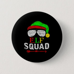 Elf Family Christmas Matching Pajamas Xmas Elf Squ 6 Cm Round Badge