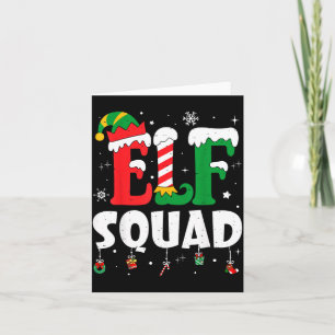 Elf Family Christmas Matching Pajamas Xmas Elf Squ Card