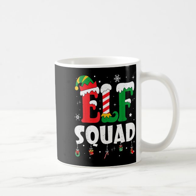 Elf Family Christmas Matching Pajamas Xmas Elf Squ Coffee Mug (Right)