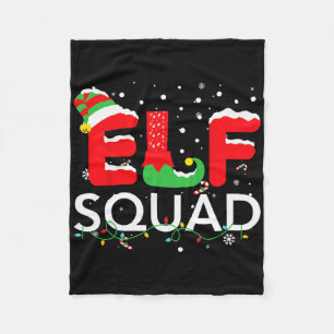 Elf Family Christmas Matching Pajamas Xmas Elf Squ Fleece Blanket
