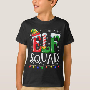 Elf Family Christmas Matching Pajamas Xmas Elf Squ T-Shirt