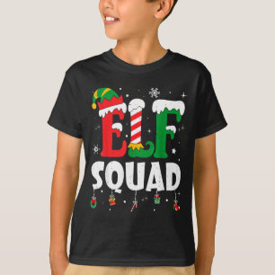 Elf Family Christmas Matching Pajamas Xmas Elf Squ T-Shirt