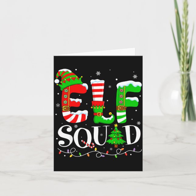 Elf Family Christmas Matching Pajamas Xmas Kids El Card (Front)