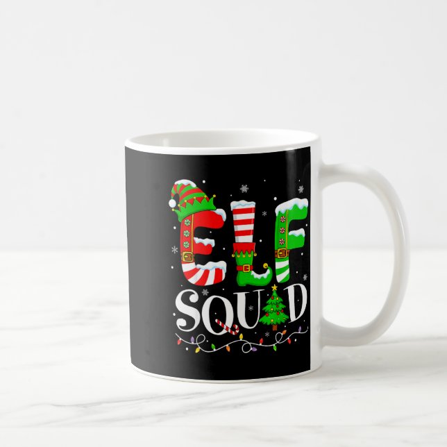 Elf Family Christmas Matching Pajamas Xmas Kids El Coffee Mug (Right)