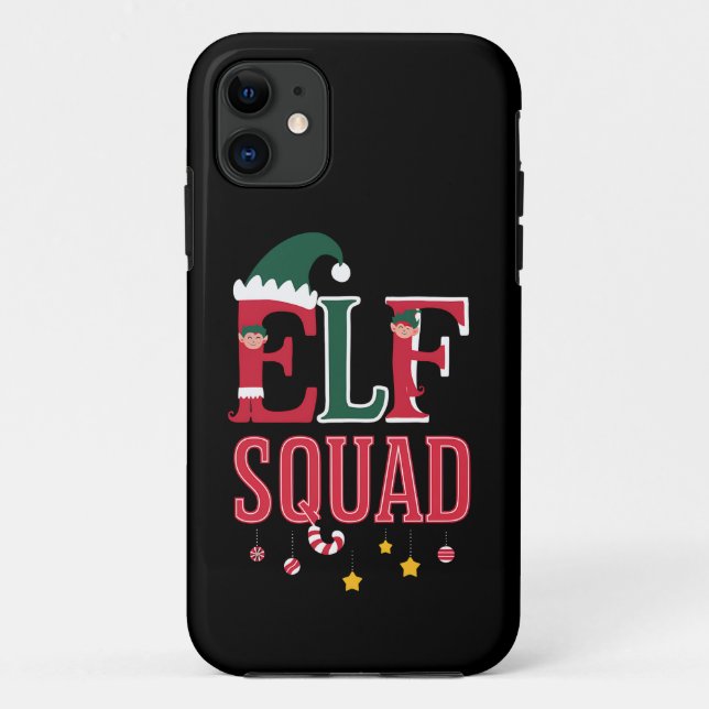 Elf Family Christmas Matching Pyjamas Elf Squad  Case-Mate iPhone Case (Back)